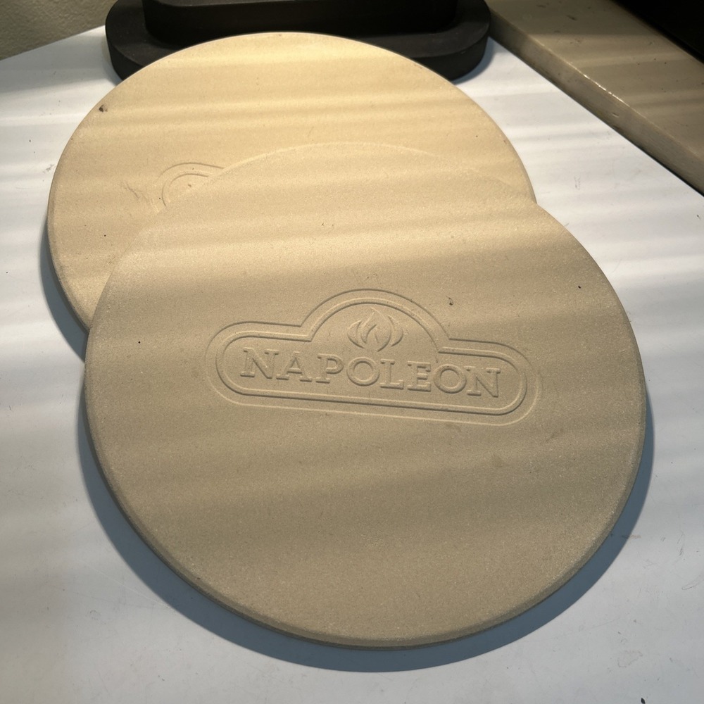 Napoleon‎ BBQ Pizza Stones Set of 2 Cordierite Grill Oven Round